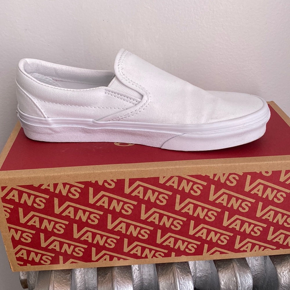 Plain white Vans, only worn once there are a 7.5